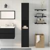 vidaXL Mobile da Bagno con lo scaffale Rovere nero 61 x 61 x 188.5 cm