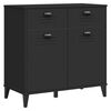 vidaXL Credenza VIKEN Nera 80x40x190 cm in Legno Massello di Pino