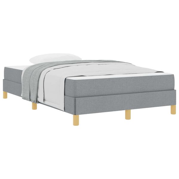 vidaXL Letto a molle con materasso Grigio chiaro 120 x 190 cm Tessuto
