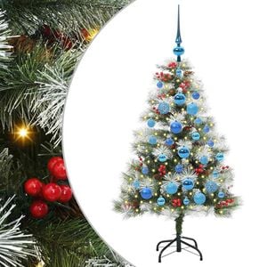 vidaXL Albero di Natale artificiale Verde e bianco 120 cm