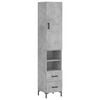 vidaXL Credenza Grigio Cemento 34,5x34x180 cm in Legno Multistrato