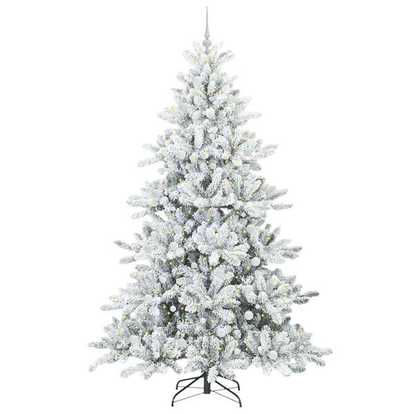 vidaXL Albero di Natale Artificiale con Rami Pieghevoli Bianco 240 cm