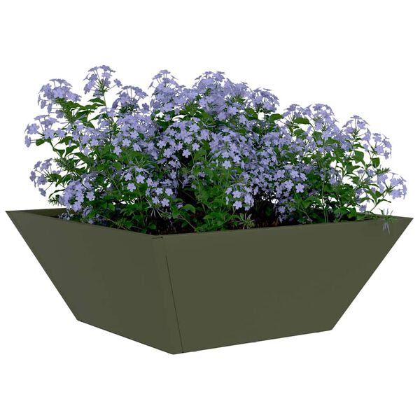 vidaXL Vaso da giardino 5 pcs Verde oliva 40 x 40 x 15 cm