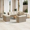 vidaXL Set Divani da Giardino 12 pz con Cuscini Beige in Polyrattan