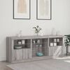 vidaXL Credenza con Luci LED Grigio Sonoma 181,5x37x67 cm