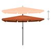 vidaXL Ombrellone da Giardino con Palo 210x140 cm Terracotta