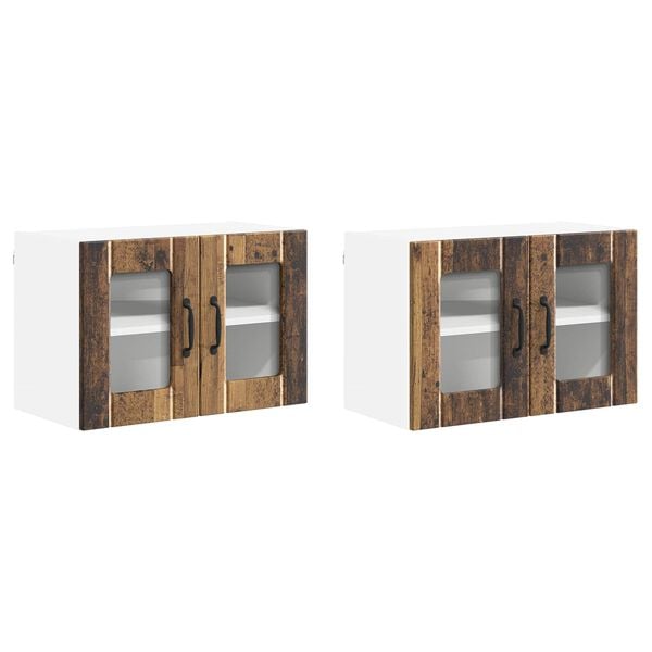 vidaXL Mobile da cucina 2 pcs Legno vecchio 60 x 31 x 40 cm