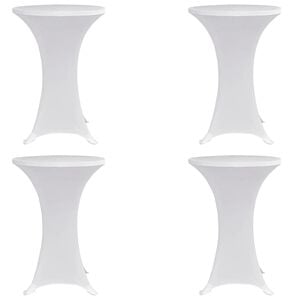 vidaXL Coperture Verticali per Tavolo 4 pz &Oslash;60 cm Bianco Elastico