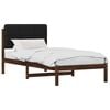 vidaXL Letto con Testiera Rivestita Marrone scuro e Nero 90 x 190 cm