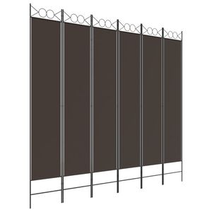 vidaXL Divisorio a 6 Pannelli Marrone 240x220 cm in Tessuto
