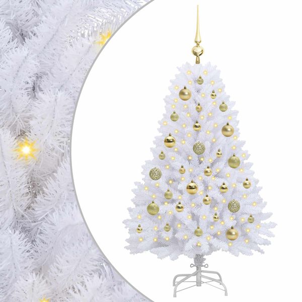 vidaXL Albero di Natale Artificiale con Rami Pieghevoli Bianco 120 cm