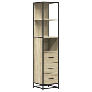 vidaXL Armadietto Bagno Rovere Sonoma 35x37,5x166 cm Legno Multistrato