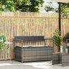 vidaXL Panca Portaoggetti da Giardino con Cuscino Grigio in Polyrattan