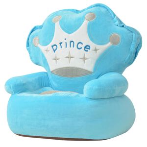 vidaXL Poltrona in Peluche per Bambini Principe Blu