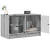 vidaXL Mobile Porta TV con Ante in Vetro Grigio Sonoma 68x37x42 cm