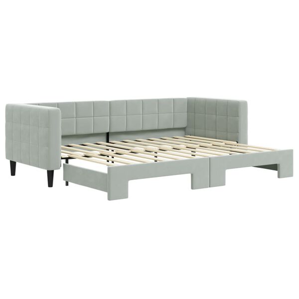 vidaXL Divano Letto con Letto Estraibile Grigio Chiaro 80x200 Velluto