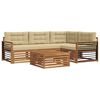 vidaXL Set di divani da esterno 5 pz Naturale e Beige