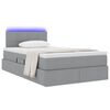 vidaXL Letto con contenitore e LED Grigio chiaro 120 x 190 cm Tessuto
