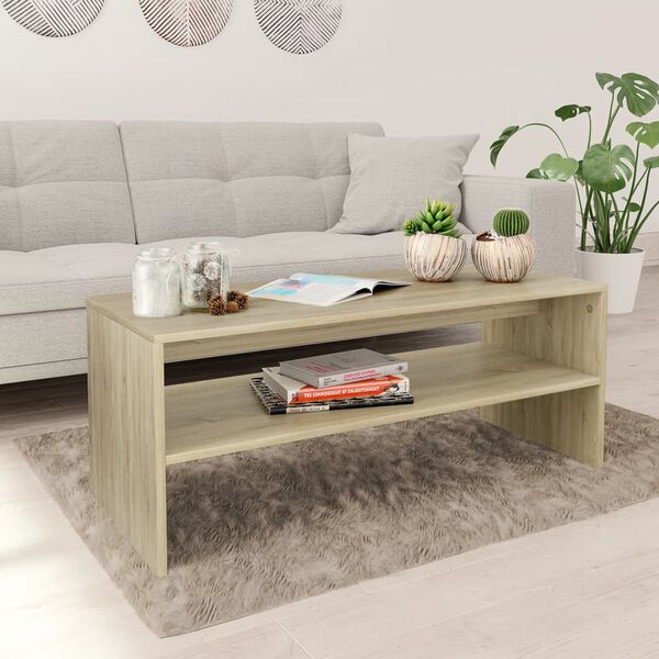 vidaXL Tavolino da Salotto Rovere Sonoma 100x40x40cm Legno Multistrato