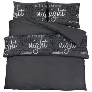 vidaXL Set Copripiumino Nero 140x200 cm in Cotone