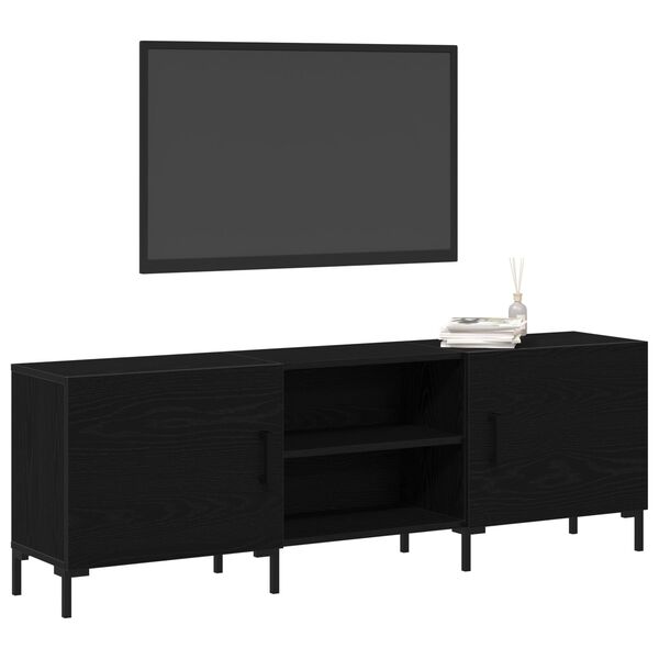 vidaXL Set mobile TV Rovere Nero 150 x 30 x 50 cm Legno multistrato
