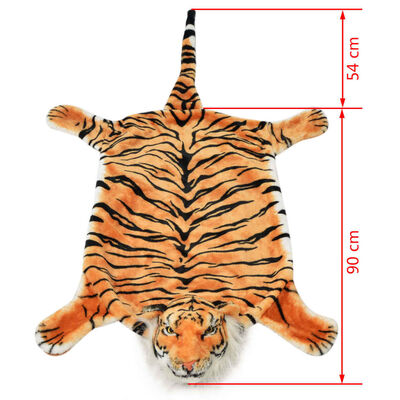 vidaXL Tappeto di Peluche a Forma di Tigre 144 cm Marrone