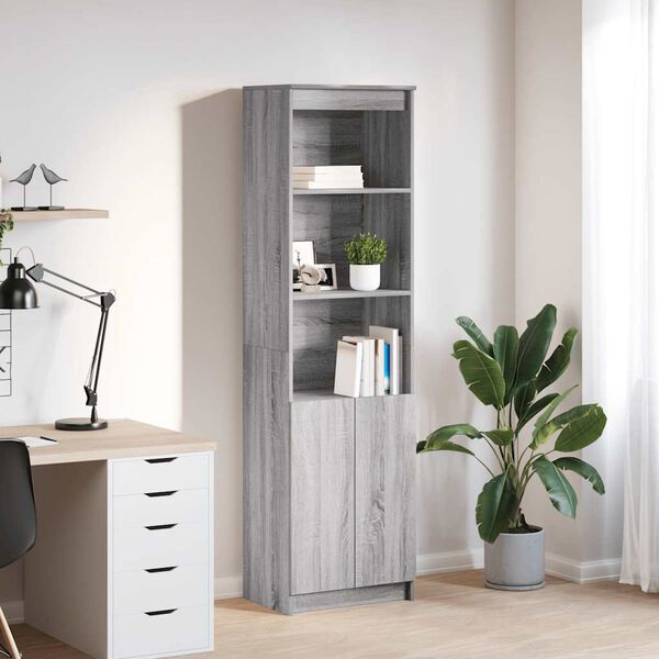 vidaXL Credenza Grigio Sonoma 50x35x180 cm in Legno Multistrato