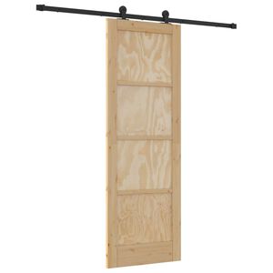 vidaXL Porta scorrevole Naturale e Nero 73,5 x 211 cm