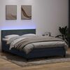 vidaXL Letto a Molle con Materasso e LED Grigio Scuro 140x210 cm Velluto