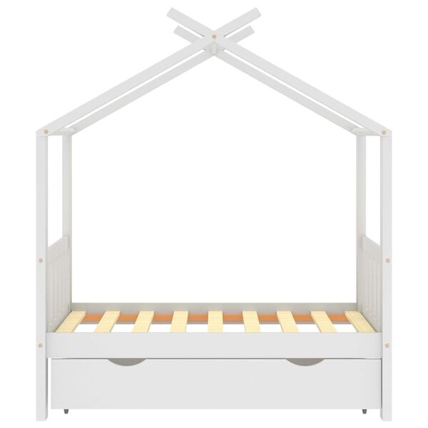vidaXL Giroletto Bambini con Cassetto Bianco Legno di Pino 70x140 cm