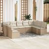 vidaXL Set di divani con cuscino 9 pcs Beige polyrattan