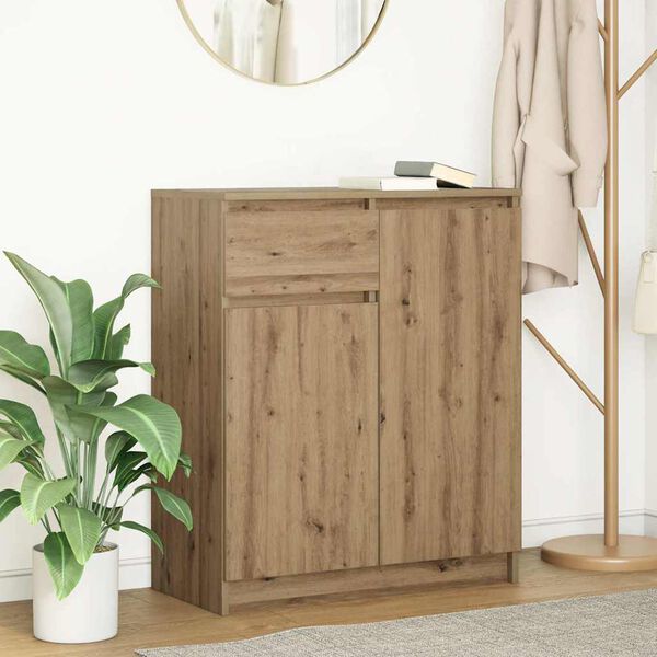 vidaXL Credenza con Cassetto Rovere Artigianale 71x35x84 cm Truciolato
