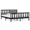 vidaXL Giroletto Nero in Legno Massello 140x190 cm