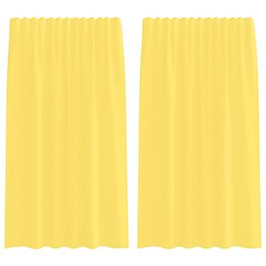 vidaXL Tende in Voile con Tasche per Aste 2 pz Giallo