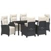 vidaXL Set da Pranzo per Giardino 7 pz Nero polyrattan