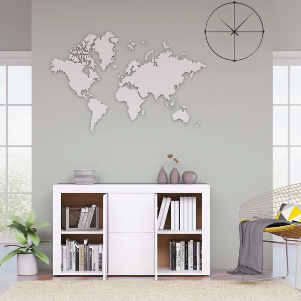 vidaXL Credenza Bianca 120x36x69 cm in Legno Multistrato