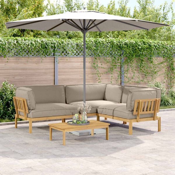 vidaXL Set di divani con cuscino 4 pcs Talpa Legno di Acacia Massello