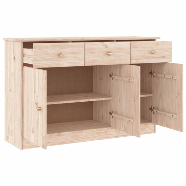 vidaXL Credenza ALTA 112x35x73 cm in Legno Massello di Pino