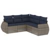 vidaXL Set Divani da Giardino 5 pz con Cuscini Grigio in Polyrattan
