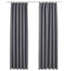 vidaXL Tende Oscuranti con Ganci 2 pz Grigie 140x245 cm
