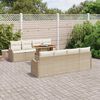 vidaXL Set Divano da Giardino 9 pcs Beige Poly Rattan