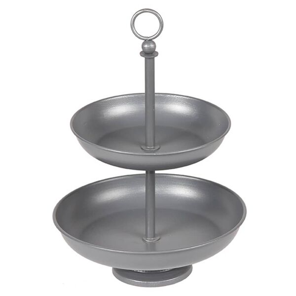 LABEL51 Vassoio a Pi&ugrave; Livelli 26x26x38 cm Grigio Anticato