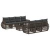vidaXL Set Divano da Giardino 8 pz Grigio polyrattan
