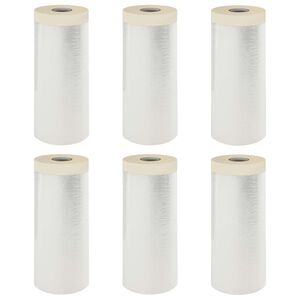 vidaXL Telo per Polvere con Nastro Adesivo 6 pcs 110 x 3300 cm HDPE