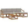 vidaXL Set di divani da esterno 6 pcs Grigio Naturale e Chiaro