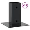 vidaXL Basi per Pali Quadrati 12 pz 61x61mm Acciaio Verniciato Polvere