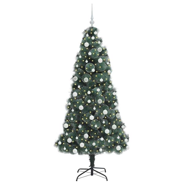 vidaXL Albero di Natale artificiale pre-illuminato con set di palline
