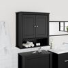 vidaXL Mobile da Bagno a Muro BERG Nero 69,5x27x71,5cm Legno Massello