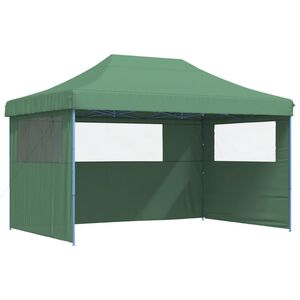 vidaXL Tendone per Feste Pieghevole Pop-Up con 3 Pareti Verde