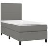 vidaXL Letto a Molle Materasso e LED Grigio Scuro 90x200 cm in Tessuto